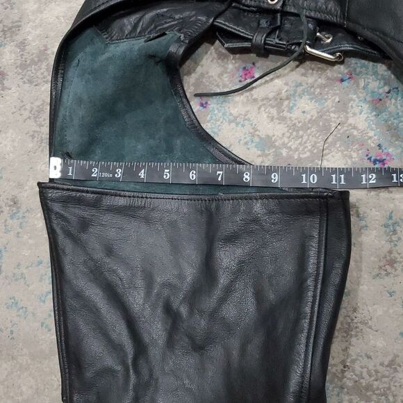 Genuine Leather Riding Biker Chaps by M M Leathers in Black Size XS - Picture 14 of 14